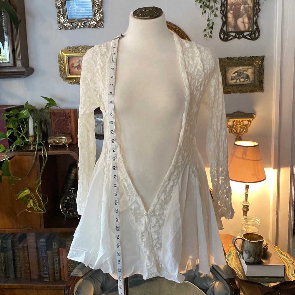 Creamy white lace and cotton fairy top.